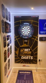 Customer photo of their Darts Premier League Style Dartboard Backboard Back Drop
