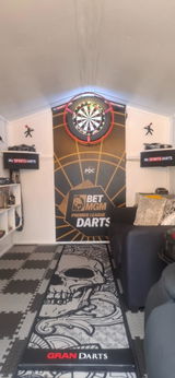 Customer photo of their Darts Premier League Style Dartboard Backboard Back Drop