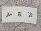 Little Sportsman Varsity Teddy Watercolor Nursery Wall Art Print Set -3 Unframed 8x10