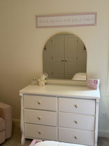 “Thank Heaven for Little Girls” Felt Nursery Banner – Pink & White