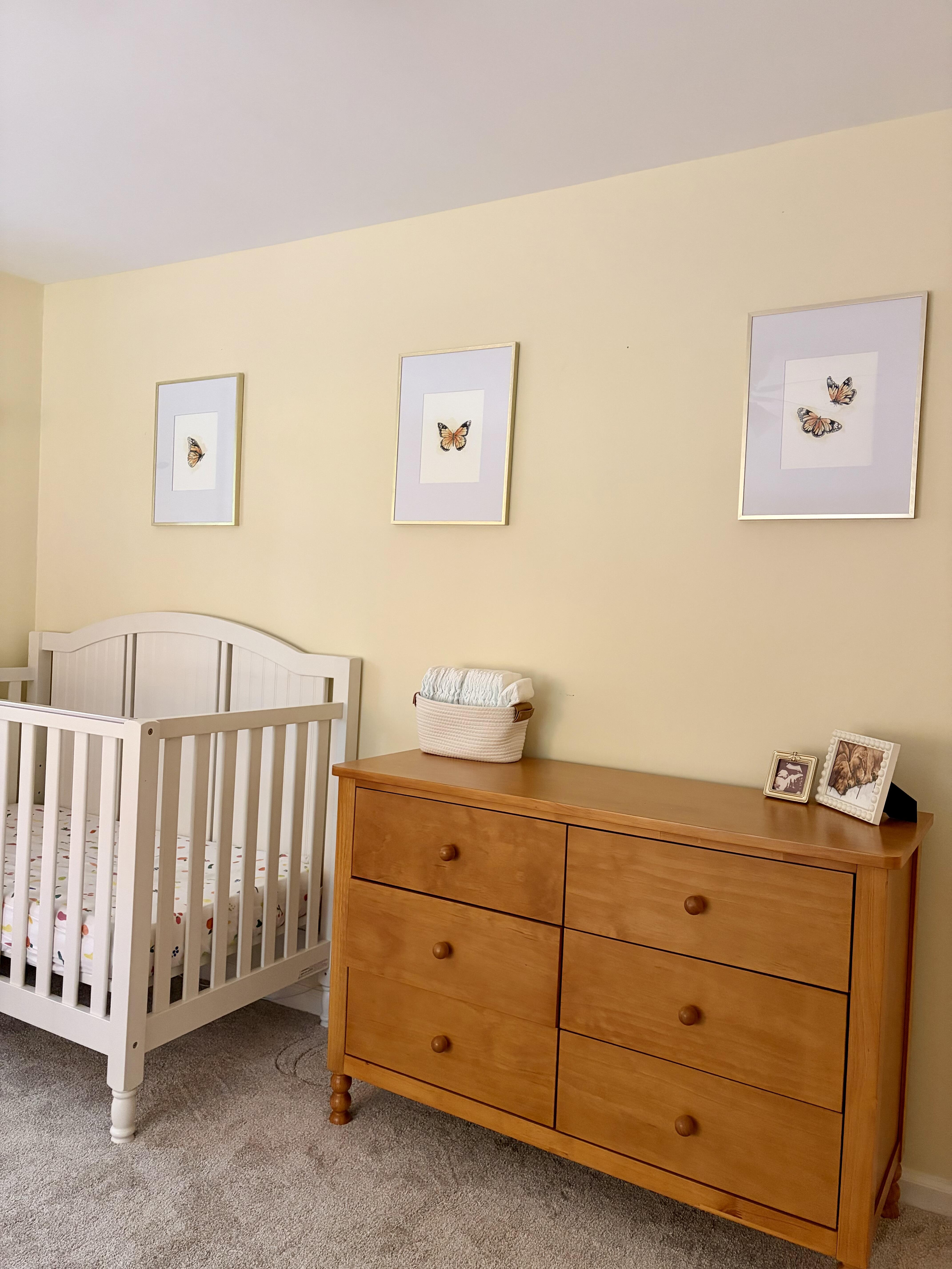 Monarch Butterfly Nursery Wall Art Prints | Set of 3 | Unframed | Nature Watercolor Nursery Decor