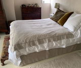 Oversized Linen Bed Valance with Cotton Lining, Relaxed Look, Not Pleated, 100% Linen
