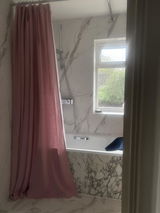 Dusty Rose Linen Shower Curtain – Unlined or With Waterproof Lining