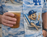 LAD Baseball Mascot Beach Viber Button-Up Unisex Hawaiian Shirt For Men & Women