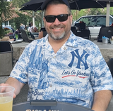 NYY Baseball New York City Mascot Button-Up Hawaiian Shirt