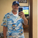 LAD Baseball Mascot Beach Viber Button-Up Unisex Hawaiian Shirt For Men & Women