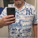 NYY Baseball New York City Mascot Button-Up Hawaiian Shirt