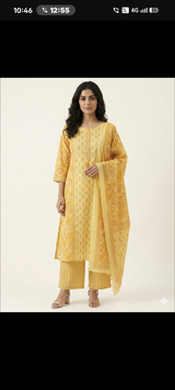 Pure Pure A Line Three Piece Dupatta Set  CS0235