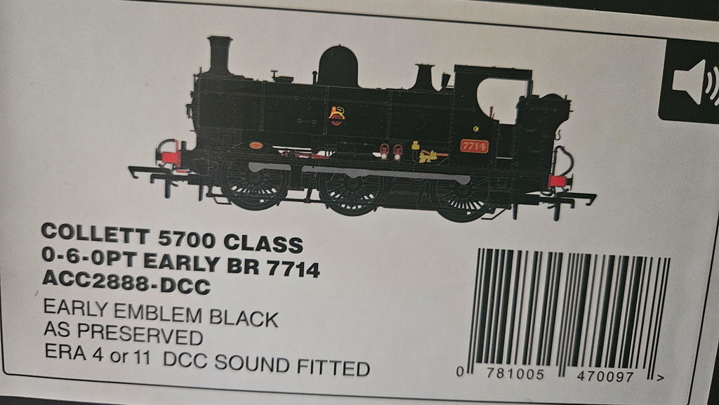 5700 Class  - 7714 - Early Emblem Black - DCC Sound Fitted