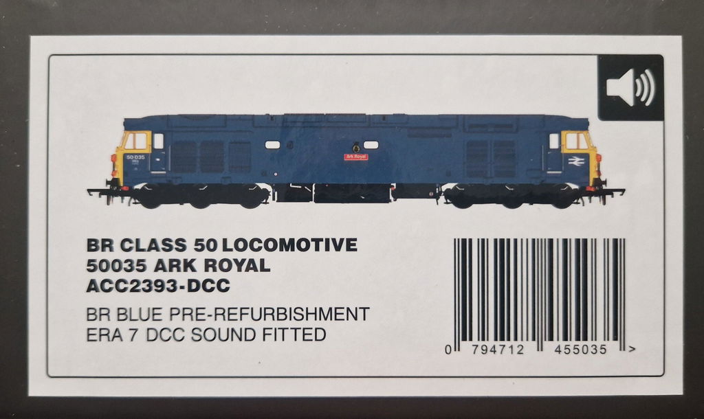 Class 50 - BR Blue Pre-refurbishment - 50035 'Ark Royal' - DCC Sound