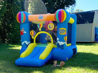 Action Air Hot Air Balloon Slide and Hoop Bouncer for Outdoor