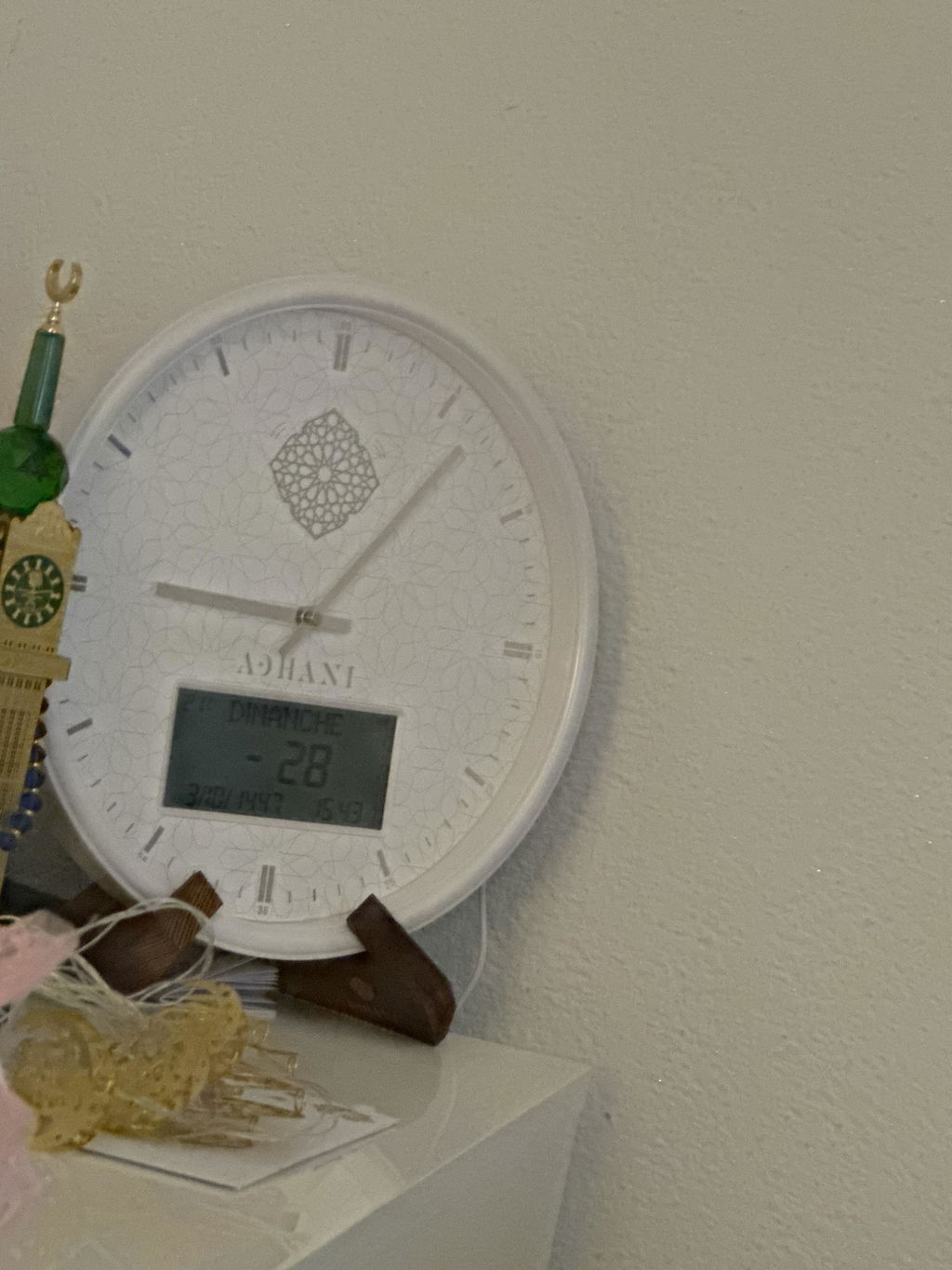 Support horloge adhan en bois Adhani