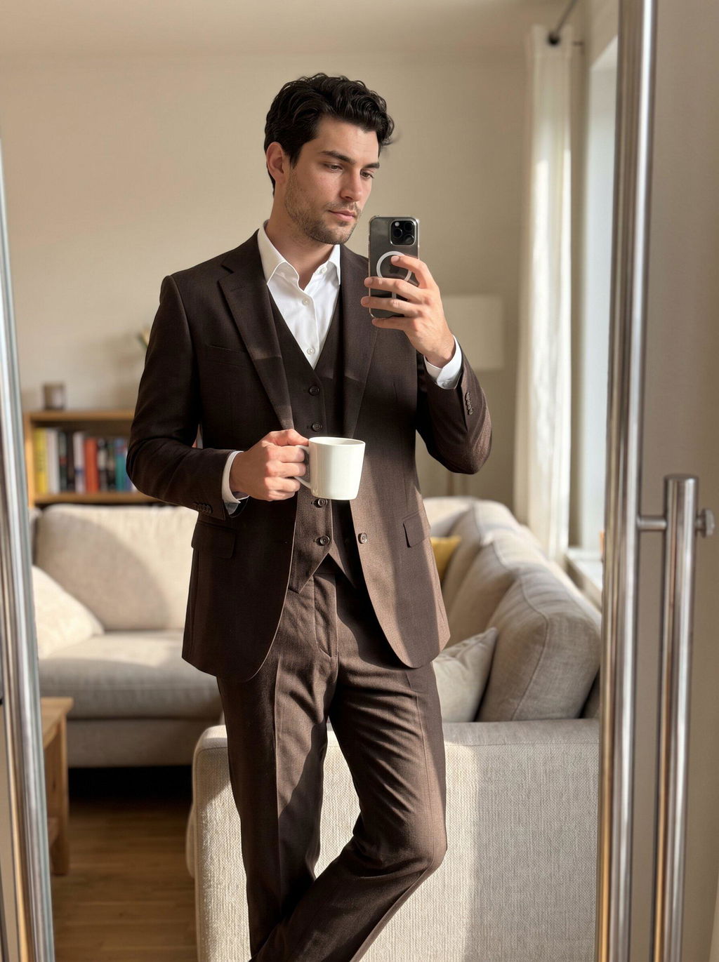 Aesido 3 Piece Single Breasted Men's Wedding Suit