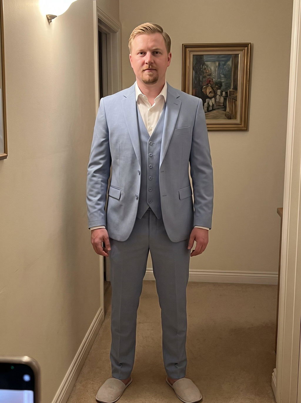 Aesido Men's Suit 3 Piece Business Casual Jacket For Wedding (Blazer+Vest+Pants)