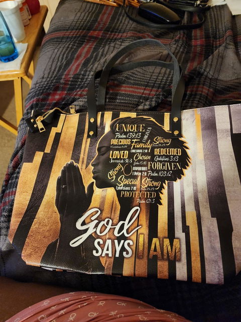 Customer photo from Ms Sasha's review of /products/amara-leather-tote-bag