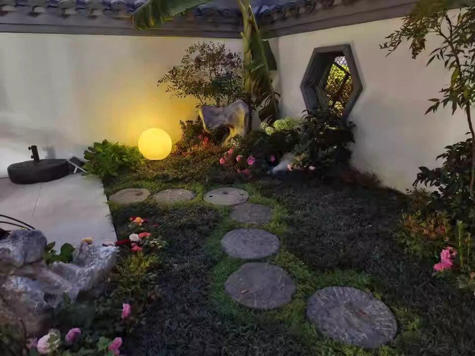Spherical LED Garden Light – 16-Color Rechargeable & Solar Options