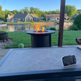AJ Enjoy 30'' Round Wicker Propane/Natural Gas Fire Pit Table, 2 Colors