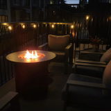 AJ Enjoy 30'' Round Wicker Propane/Natural Gas Fire Pit Table, 2 Colors