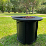 AJ Enjoy 30'' Round Wicker Propane/Natural Gas Fire Pit Table, 2 Colors