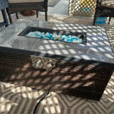 AJ Enjoy 32'' 2-Piece Rectangular Wicker Propane/Natural Gas Fire Pit Table Set, 3 Colors