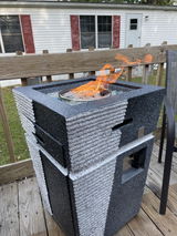 AJ Enjoy 20'' Column Concrete Propane/Natural Gas Fire Pit