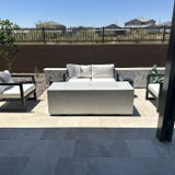 AJ Enjoy 70'' Rectangular Concrete Propane/Natural Gas Fire Pit Table