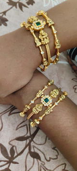 Sleek Nakshi Lakshmi Bangle - Green