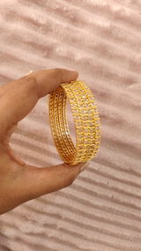 White Square Bangles - Set of 4