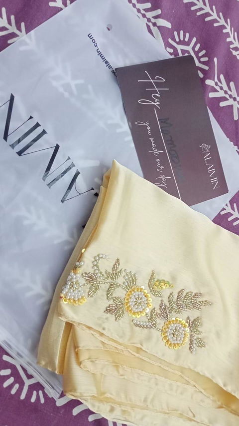ZAREEN | FESTIVE PARTY WEAR LUXURY HANDWORK GOLDEN HIJAB