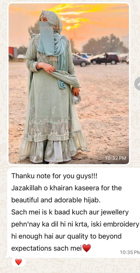 GULZAR | FESTIVE PARTY WEAR LUXURY HANDWORK AQUA HIJAB