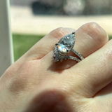 3 CT Oval Cut Pave Style CVD F/VS2 Diamond Engagement Ring