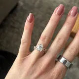 2 CT Oval Solitaire CVD E/VS2 Diamond Engagement Ring