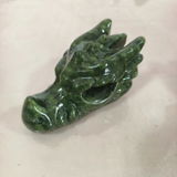 Xiuyan Jade Dragon Head Carving | Hand-Carved Crystal Sculpture