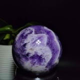 Dream Amethyst Crystal Ball | Chevron Amethyst Stone Sphere for Home Decor