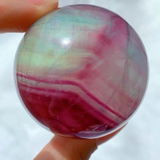Rainbow Fluorite Crystal Ball Natural Sugar Fluorite Sphere for Home Decor