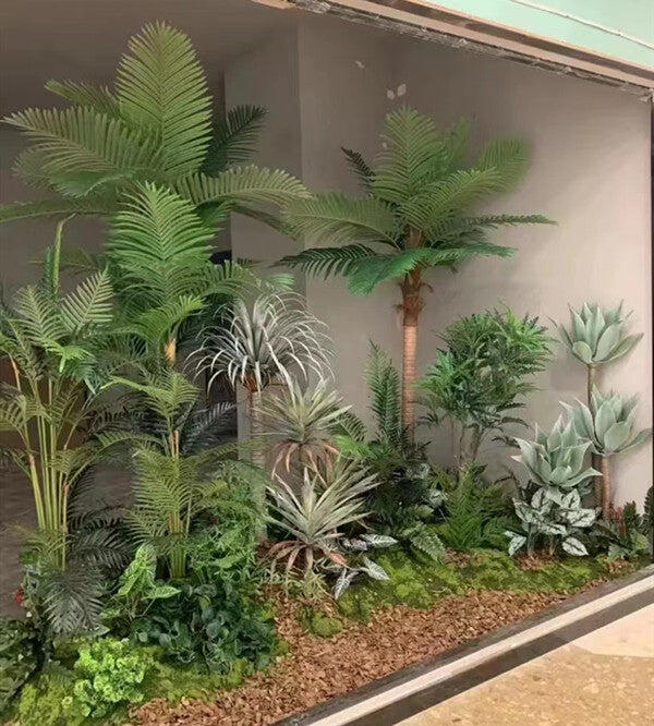 Artificial Palm Tree (7 Leaves) in Black Pot