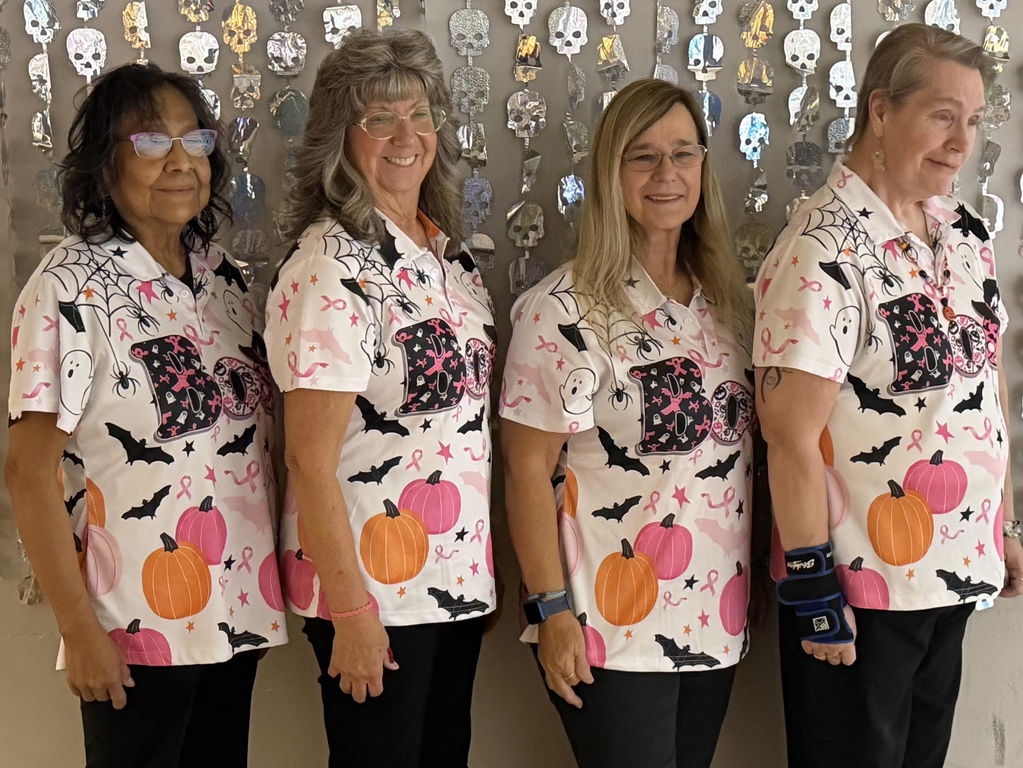 Customized Boo Halloween Pumpkin Pink Ribbon Bowling Jersey, Custom Name And Team Name For Bowlers