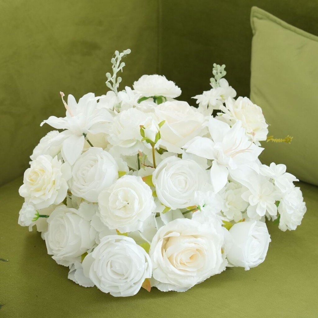 White Orchid Flower Arrangement Table Centerpiece Wedding Backdrop Decor