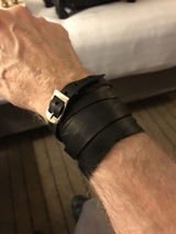 Black leather wrap bracelet for men and women | NYC