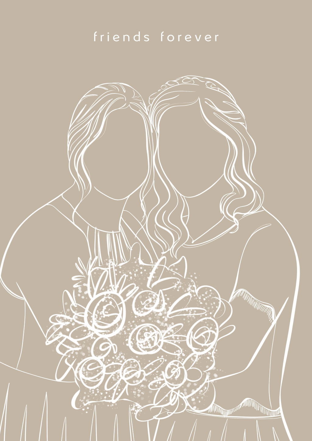 Custom Line Artwork with Solid Background Color