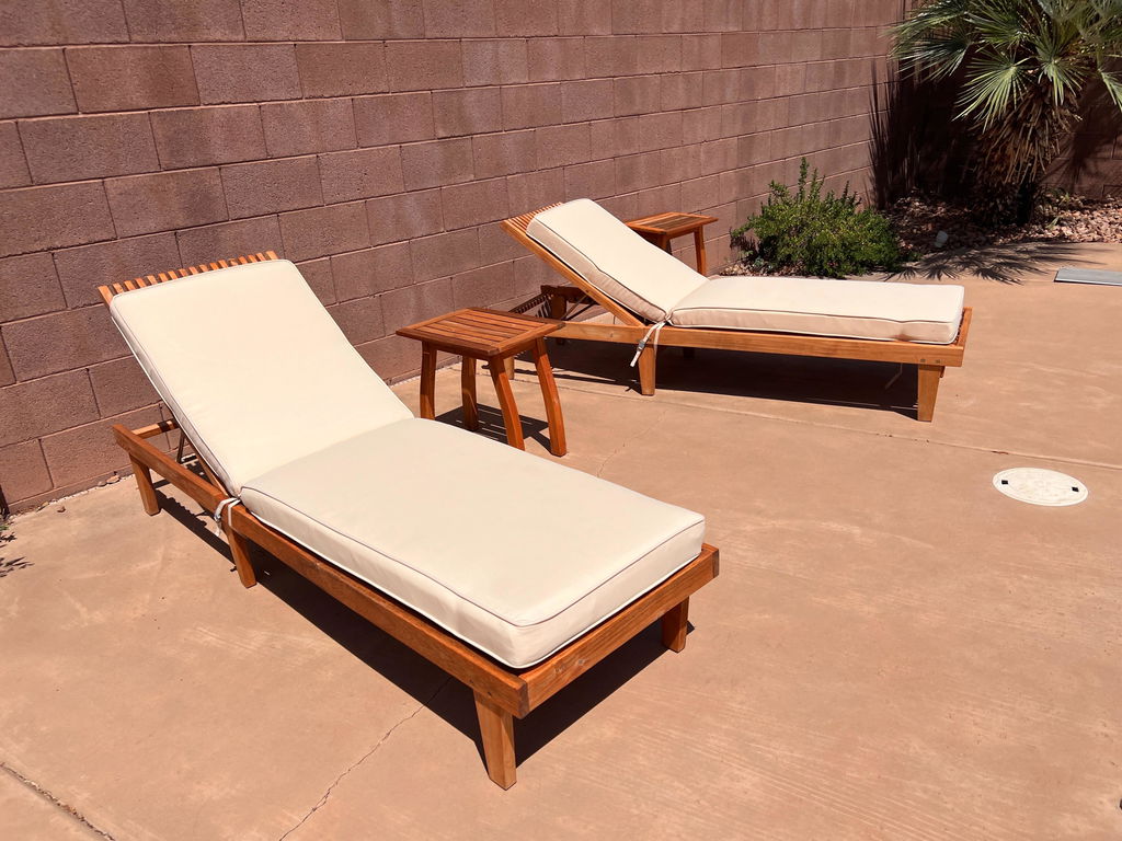 72x21x3 inch Patio Chaise Lounger Cushions Set of 2 - Beige