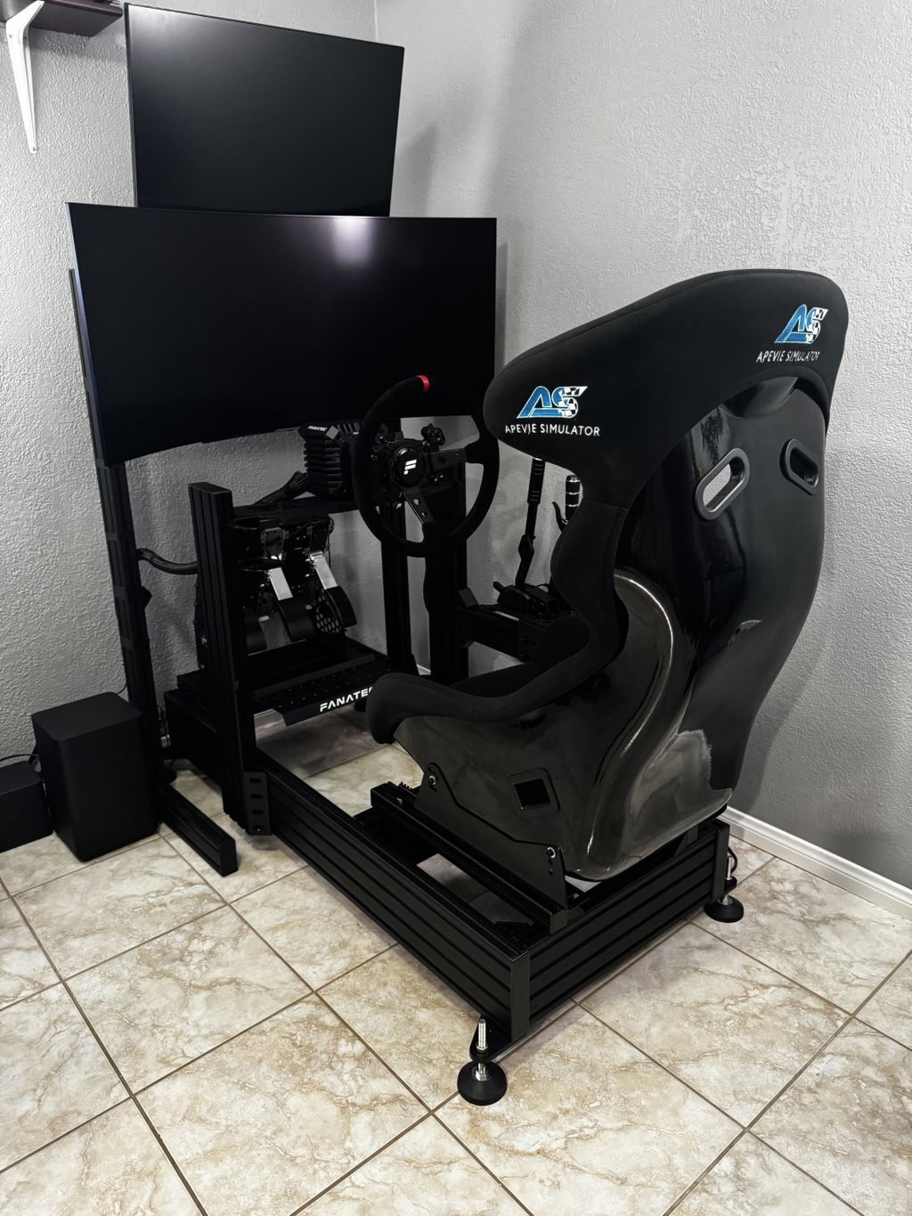 Apevie RTR V2 Aluminum Extrusion Racing Simulator Cockpit – 1600mm x 400mm