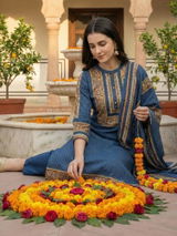 ADIDAS | FESTIVAL SPECIAL DESIGNER HEAVY EMBROIDERY SEQUENCE WORK TOP PENT WITH DUPATTA SET