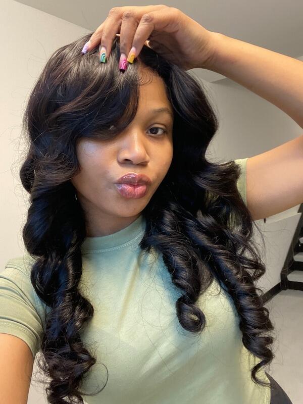 Arabella 6x5/13x4 Lace Glueless Loose Body Wave Wig Pre-cut Lace Natural Black Beginner Friendly