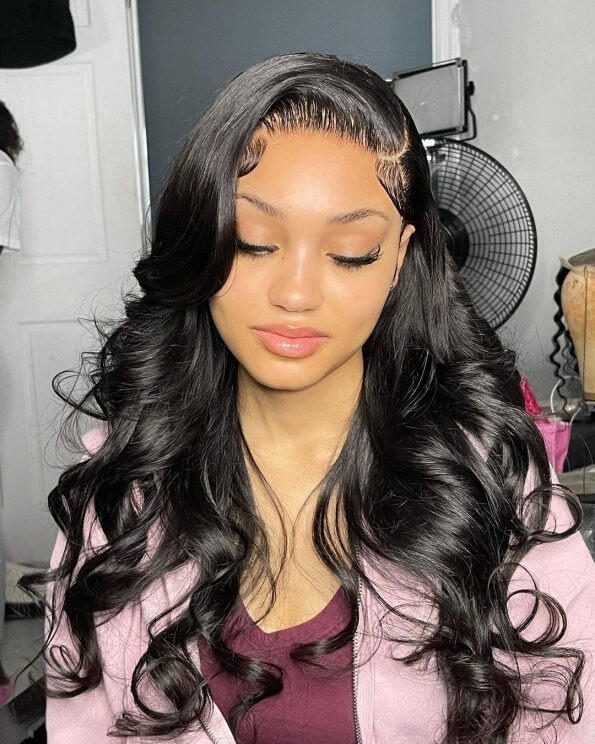 Arabella 13x6 Three-Go™ Glueless Wig Body Wave With Drawstring Natural Black 100% Human Hair Wig
