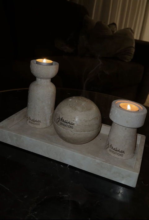 Travertine Ball Bakhoor Set