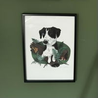 Custom Pet Portrait with leaves, flowers or accessories
