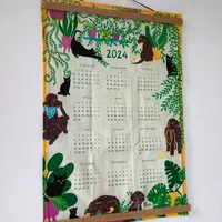Illustrated calendar – tea towel or wall hanging