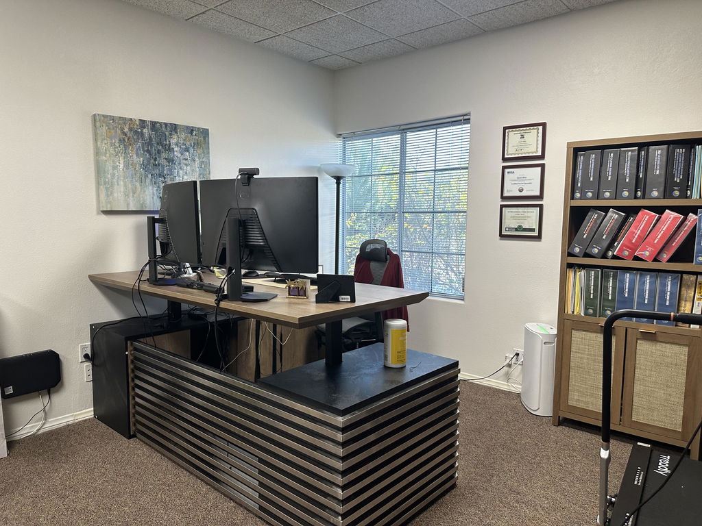 Anderson · L-Shaped Executive Standing Desk, Adjustable Height