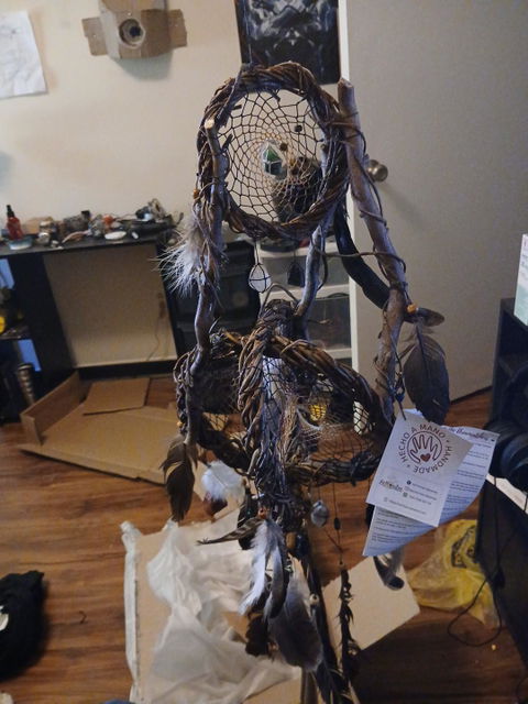 Healing crystals Dream catchers 3D orb, Dreamcatcher Crystal Mindfulness art mobile